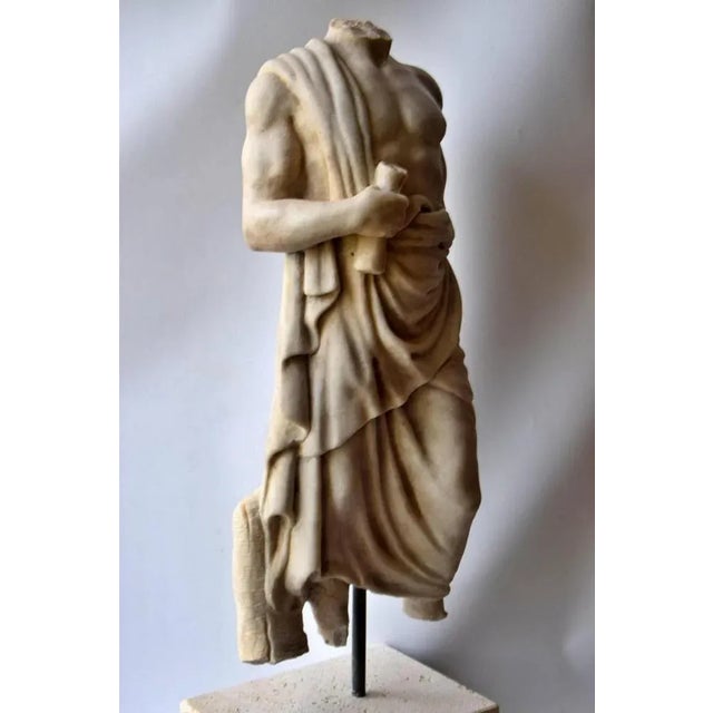 20th Century Italian Esculapio Acefalo Carrara Marble Sculpture For Sale - Image 6 of 9