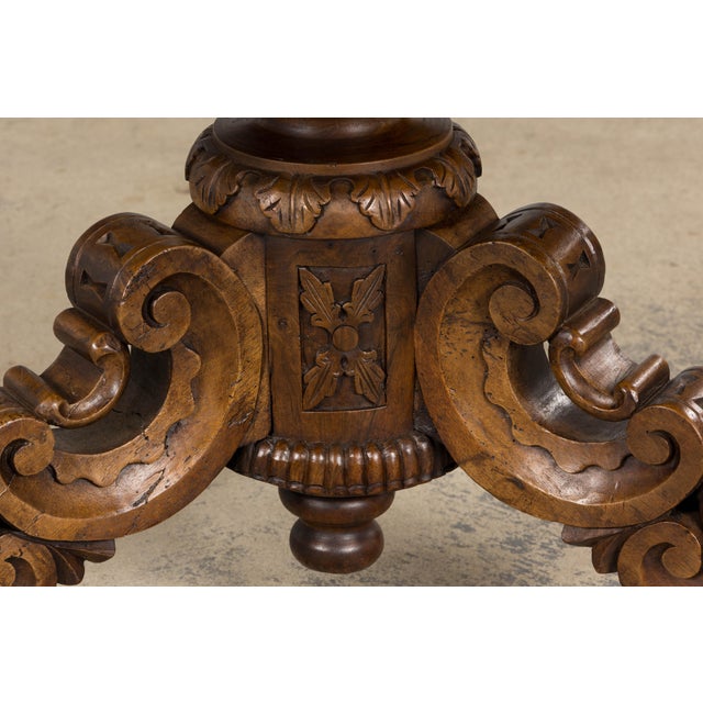 19th Century French Renaissance Revival Pedestal Center Table For Sale - Image 14 of 16