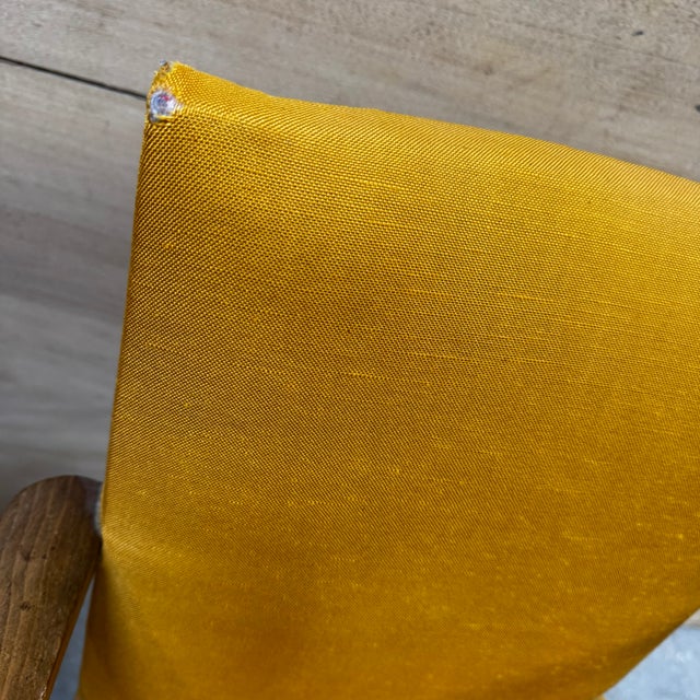 Vintage Bridge Chairs in Mustard Fabric, 1940s, Set of 2 For Sale - Image 10 of 17