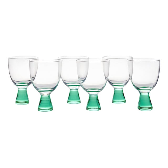 Murano Crystal Martini Glass by Moretti, Set of 6 For Sale