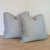 Fermoie Ruffle Pillows in Light Blue With Cord - Double Sided Pair For Sale - Image 4 of 7