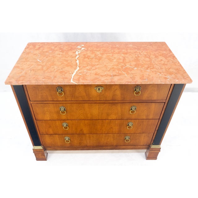 Baker 4 Drawer Marble Top Neoclassical Empire Revival Console Chest Dresser MINT For Sale - Image 13 of 15