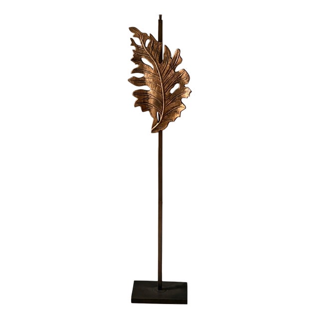 Large Leaf Floor Lamp in Metal by The Metal Wave For Sale