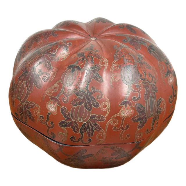 Chaubon Antiques Chinese Red Lacquer Gourd Shaped Box For Sale