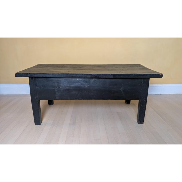 19th Century Rustic Black Painted Coffee Table For Sale - Image 4 of 14