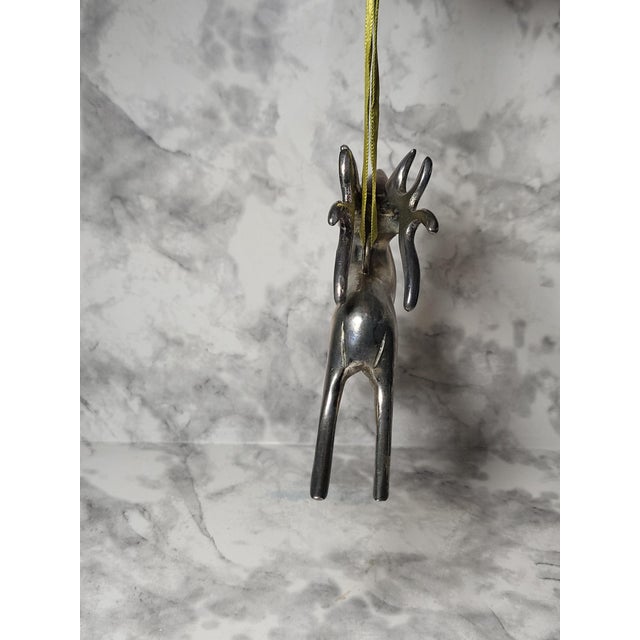 Figurative Vintage Chrome Reindeer Ornaments For Sale - Image 3 of 12