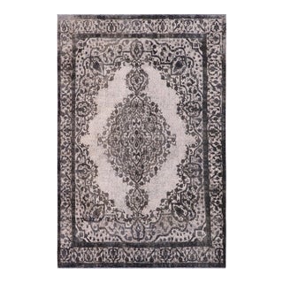 Retro Persian Gray/Ivory Wool Rug - 9'5'' X 11'11'' For Sale