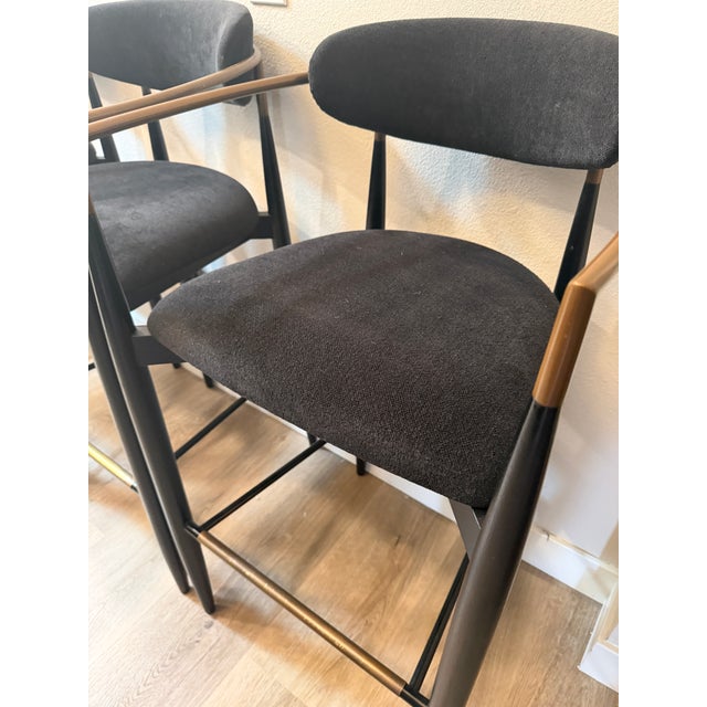 4 Handcrafted Bar Height Stools From Arhaus Jagger Dining Collection. For Sale In Phoenix - Image 6 of 6