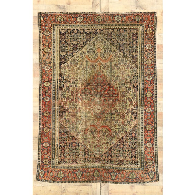 1890's Antique Persian Malayer Rug - 04'06 X 06'05 For Sale - Image 9 of 10