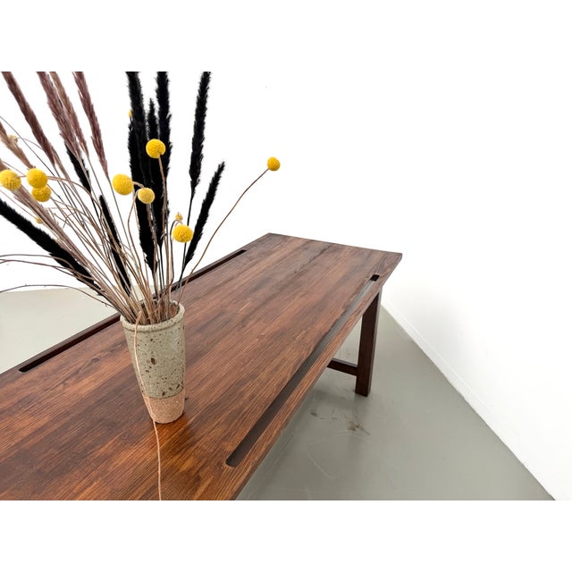 Pine Worktable with Grooved Top and Satin Brown Finish, 1960s For Sale - Image 17 of 18