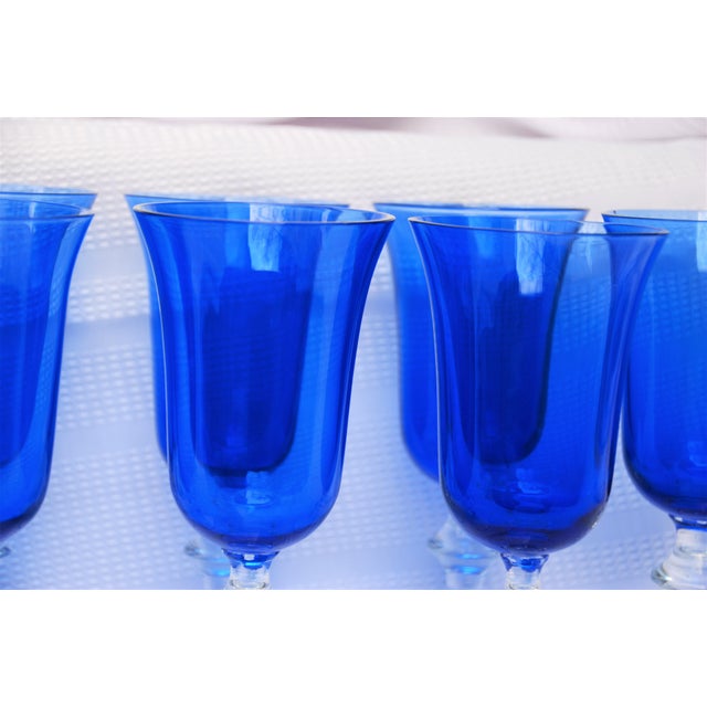 Vintage Royal Blue Wine Glasses Set of 11 Chairish