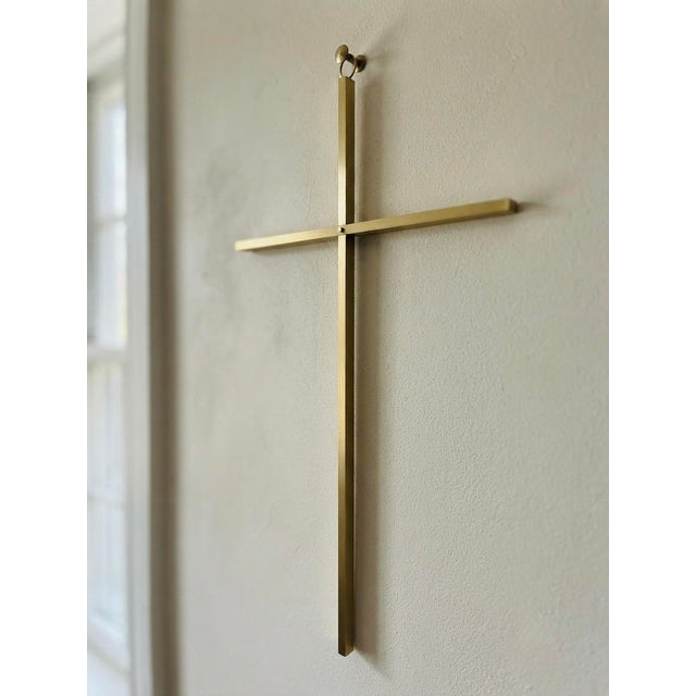 Vintage Mid-Century Modern Minimalist Solid Brass Wall Cross Accentuate your gallery wall or modern sanctuary space with...