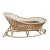 Mid 20th Century Boho Chic Wicker & Rattan Sleigh-Style Rocking Bassinet For Sale
