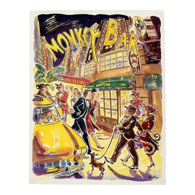 Monkey Bar Hotel Elysee Nyc Restaurant Paper Menu New York City For Sale