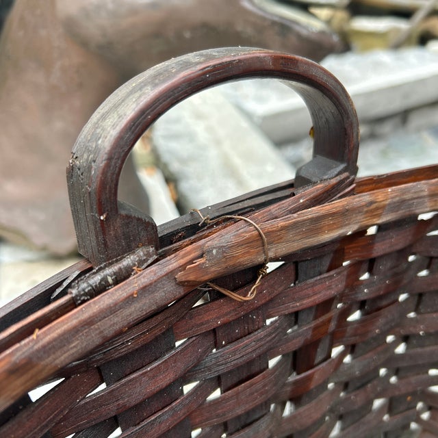 Mid 19th Century "Inscribed Federal Era C. 1811 Adirondack Woven Splint Baby Cradle Rocker — Hand-Carved 'Heidi 11' Provenance" For Sale - Image 5 of 12