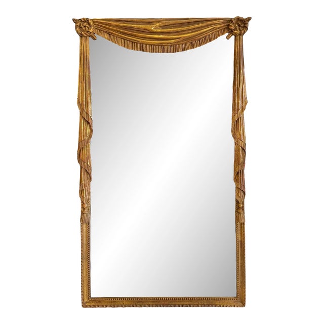1960s Hollywood Regency Giltwood Wall Mirror For Sale