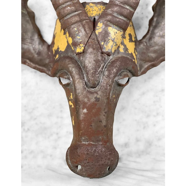 Late 20th Century African Folk Art Industrial Kudu Antelope Wall Hanging Sculpture For Sale - Image 5 of 7