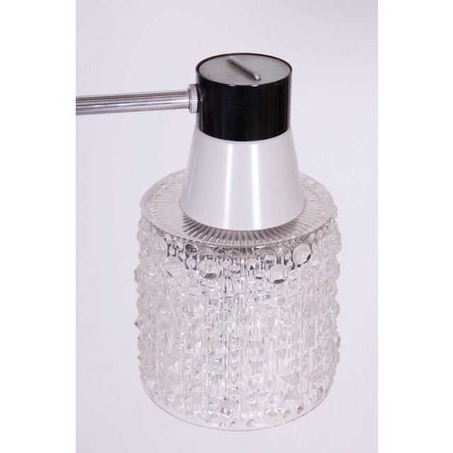 Mid-Century Czech Chandelier in Chrome and Opaline Glass attributed to Drukov, 1970s For Sale - Image 6 of 13