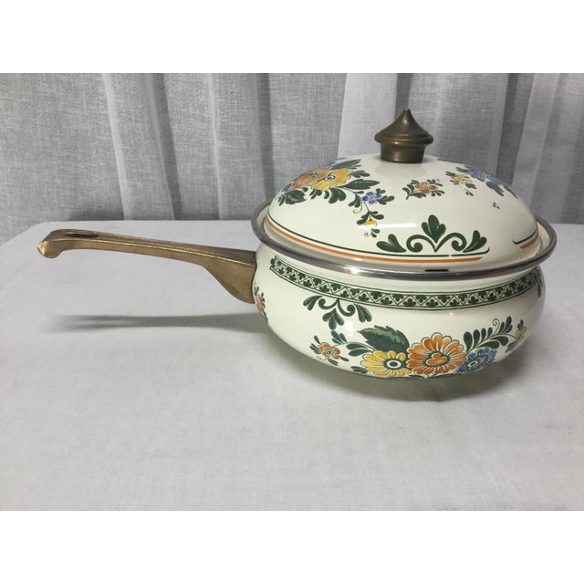 Vintage Asta Enamel and Brass Cookware 6 Pcs Set Chairish