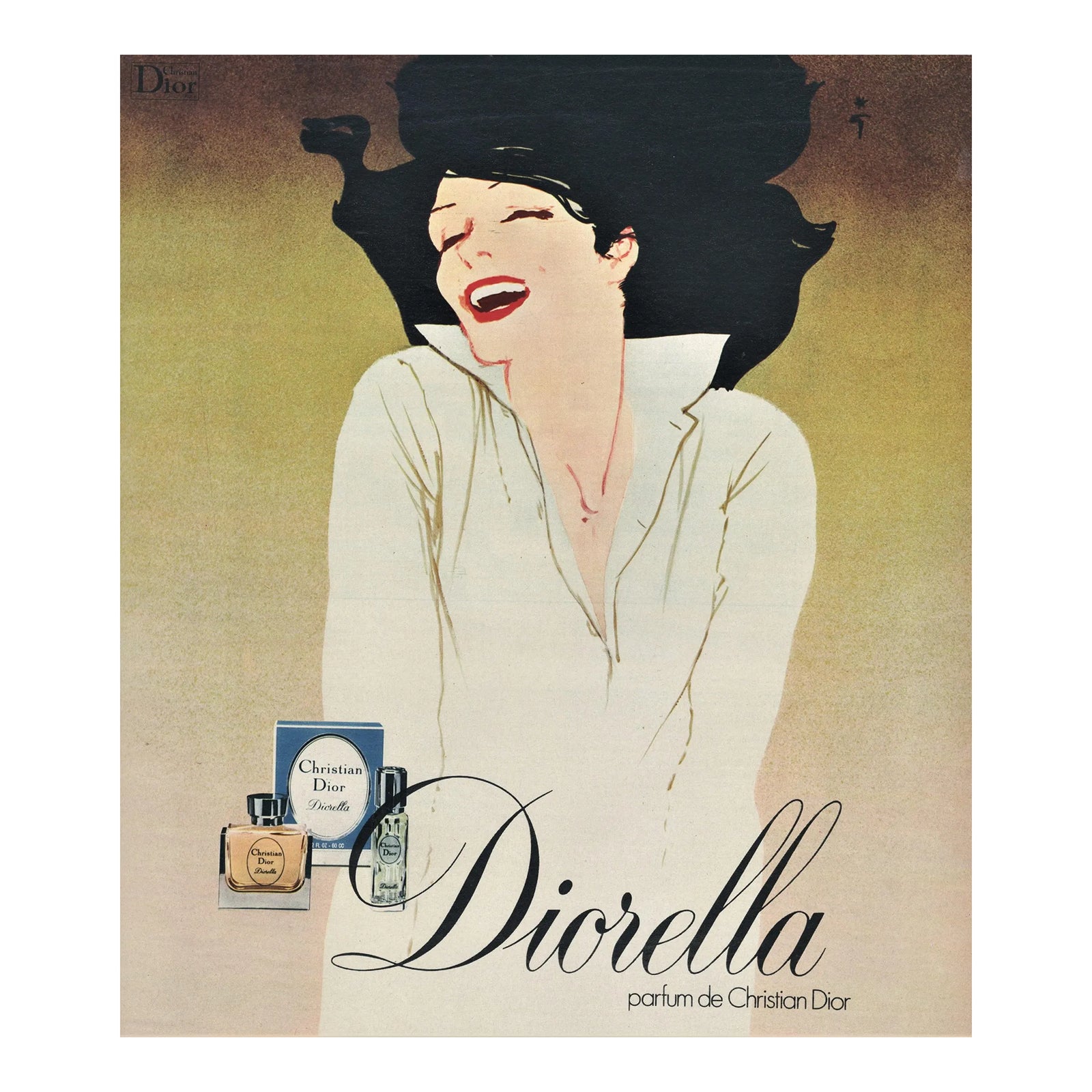 1972 French Vintage Advertisement Print -Dior Perfume, Matted 