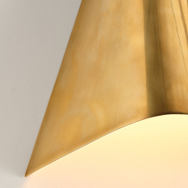 Metal Kelly Wearstler for Visual Comfort Signature Piel 20" Indoor/Outdoor Wall Wash in Antique-Burnished Brass For Sale - Image 7 of 14