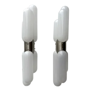 Pair of Torpedo Murano Glass Sconces by Carlo Nason for Mazzega, Italy, 1970s