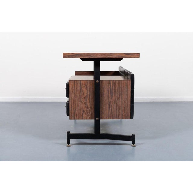 Brown Mid-Century Modern Desk & Chair, 1960s, Set of 2 For Sale - Image 8 of 16