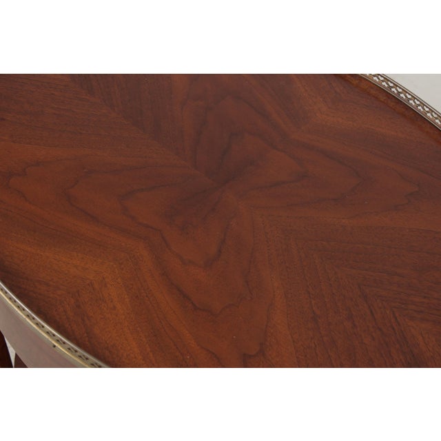 Vintage Walnut End Table W. Gallery For Sale - Image 9 of 14