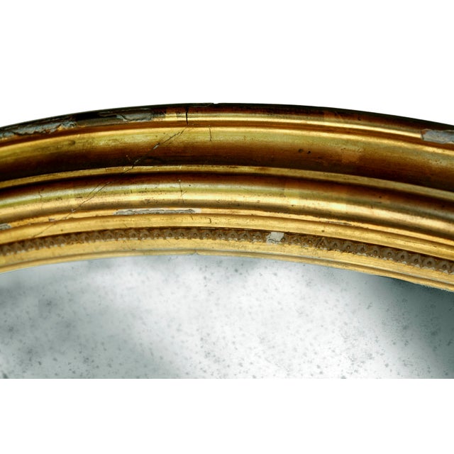 Wood 20th Century, Antique Oval Giltwood Mirror W/Original Glass For Sale - Image 7 of 11