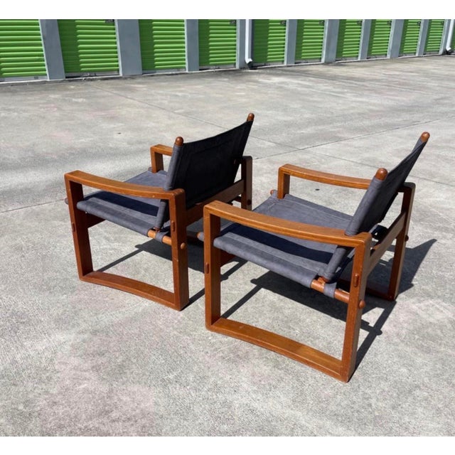 Borge Jensen for Bernstorffsminde Møbelfabrik Teak Safari Chairs - A Pair For Sale In West Palm - Image 6 of 11