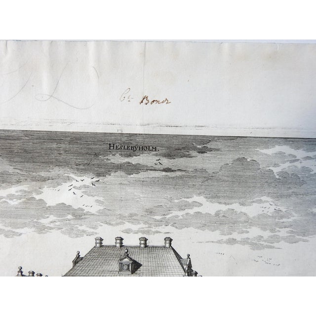 1690's engraving on laid paper of Hasselbyholm, Sweden manor house. From the Erik Dahlberg work entitled Suecia Antiqua et...