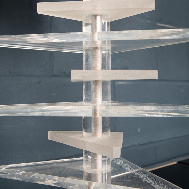 Mid 20th Century American Stacked Acrylic Table Lamps, Set of 2 For Sale - Image 9 of 13