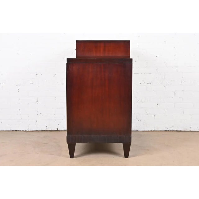 1990s Modern Regency Dark Mahogany and Nickel Chest of Drawers For Sale - Image 11 of 11