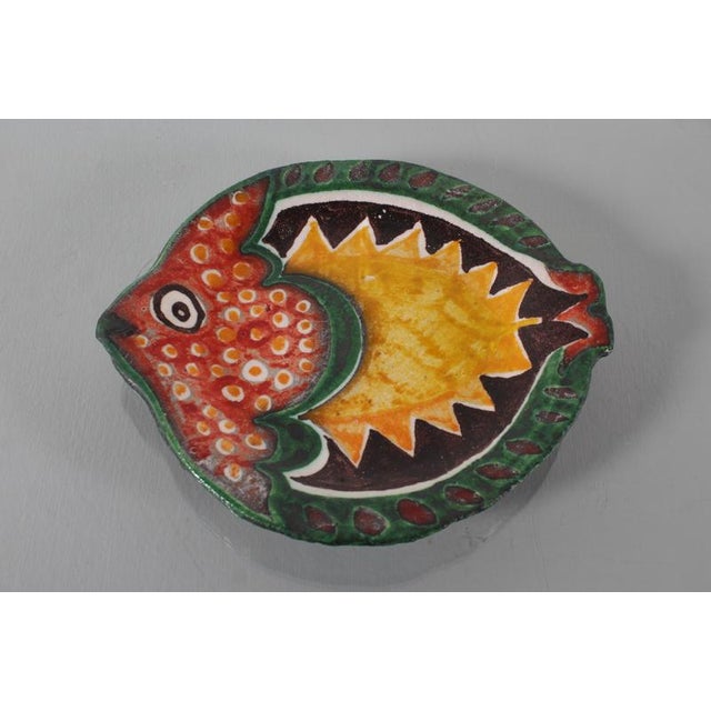 Mid-Century Glazed Ceramic Fish Plates from from De Simone, Italy, 1960s, Set of 7 For Sale - Image 6 of 12