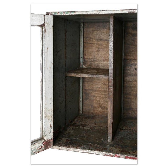 Cubic Display Case in Patinated Wood For Sale - Image 4 of 6