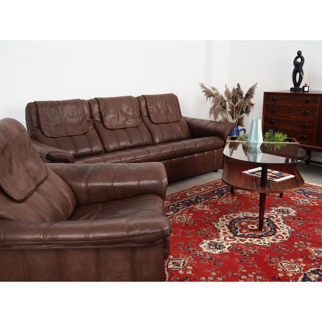 Swiss Brown Leather Armchair from de Sede, 1970s For Sale - Image 4 of 18