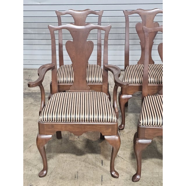 Chippendale Late 20th Century Set of 6 Statton Chippendale Solid Cherry Dining Chairs Old Towne Maryland Made For Sale - Image 3 of 11
