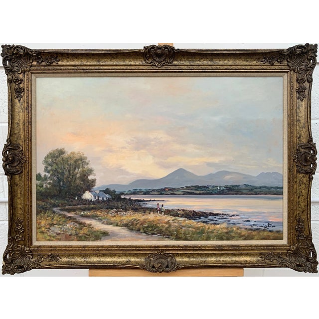 Late 20th Century William Cunningham, Oil Painting of Murlough Bay with the Mourne Mountains in the Distance Ireland, 1990 Circa For Sale - Image 5 of 13