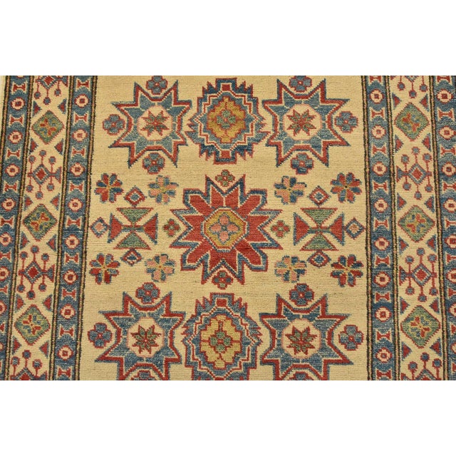 2020s Kazak Rug 3’4” X 4’11” Beige Wool Tribal Hand-Knotted Oriental Carpet For Sale - Image 5 of 11
