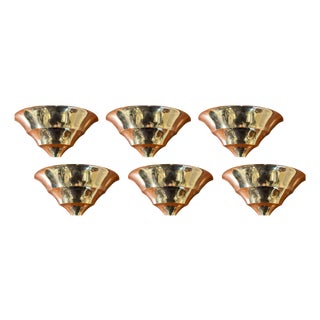 Brass Wall Lamps, 1970s, Set of 6 For Sale