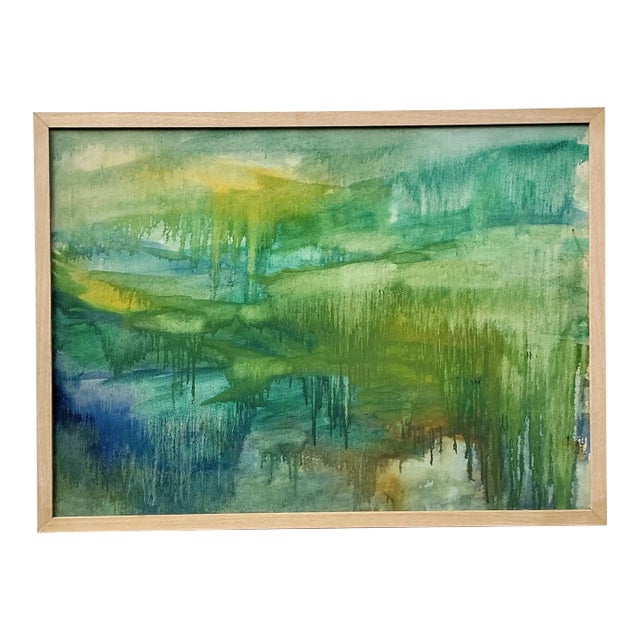 Vintage Boho Original Abstract Oil on Canvas For Sale