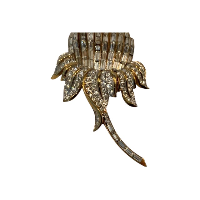 Traditional Heavy Attwood & Sawyer Rhinestone Brooch For Sale - Image 3 of 5