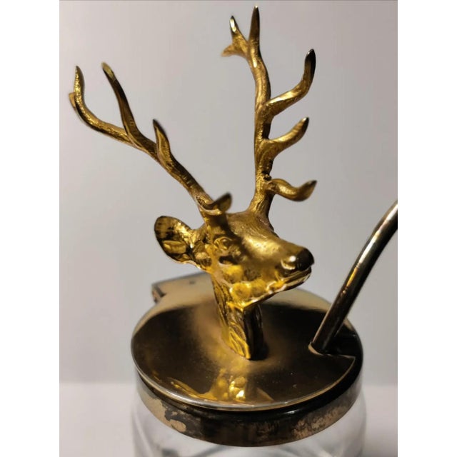 Art Nouveau Antique Ormolu Figural Stag Head Mustard Jar, Circa 1920 For Sale - Image 3 of 13