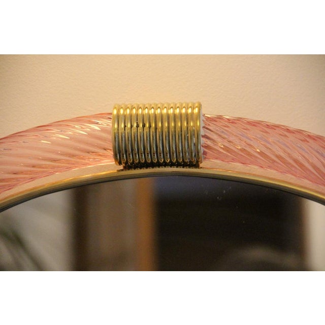 Twisted Pale Pink Murano Glass Mirror, 2000s For Sale - Image 18 of 18
