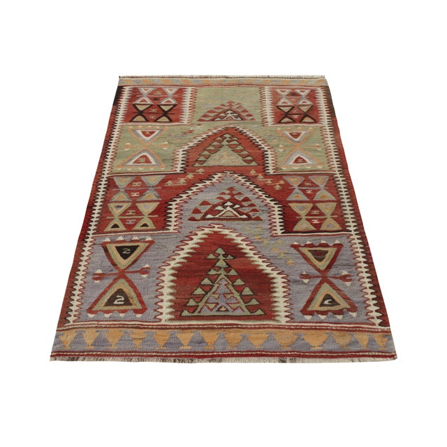 Handwoven in wool circa 1980-1990, a vintage 1980s Turkish Kilim from tmaking way to Rug & Kilim’s coveted classic...