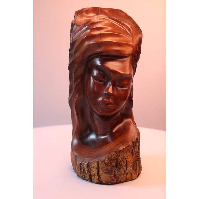 Exquisite and rare, this late 20th-century carved bust captures the timeless elegance of the female form, masterfully...