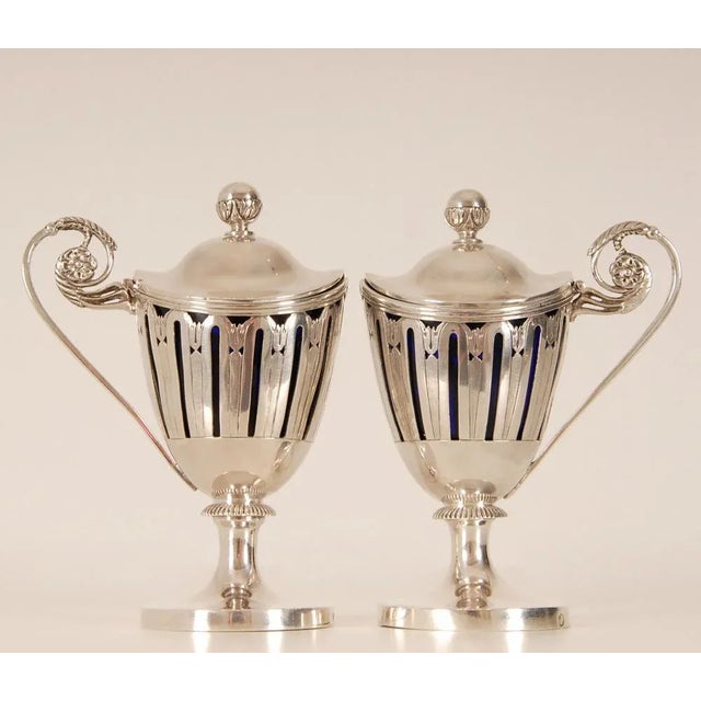 Early 19th Century Sterling Silver French 1st Empire Napoleonic Mustard Pots, Set of 2 For Sale - Image 12 of 14