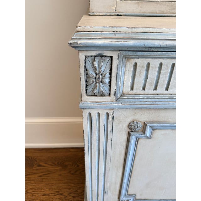 Antique French Hand Carved Painted Buffet À Deux Corps For Sale - Image 10 of 12