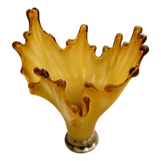 Large Yellow Glass Vase, Spain, 1960s For Sale