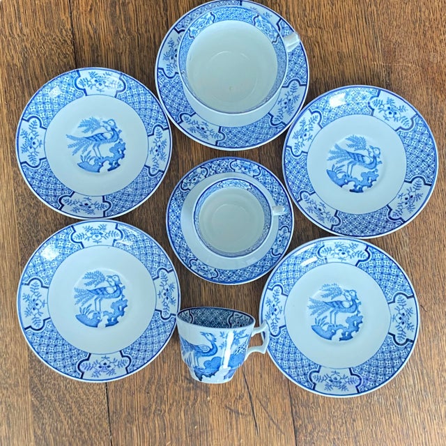 .Up for sale is a beautiful 9-piece mixed collection of antique blue and white transferware in the highly collectible...